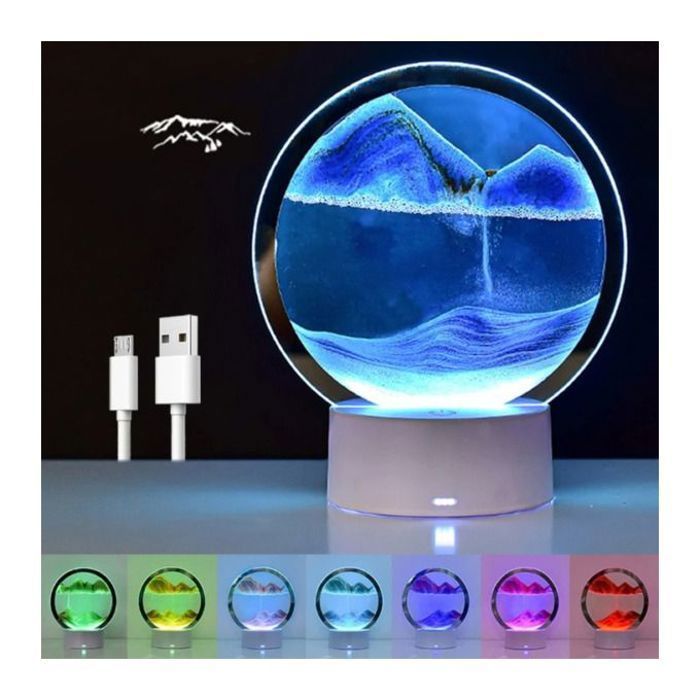 Lampe de table sablier 3d led(Couleur aléatoire)