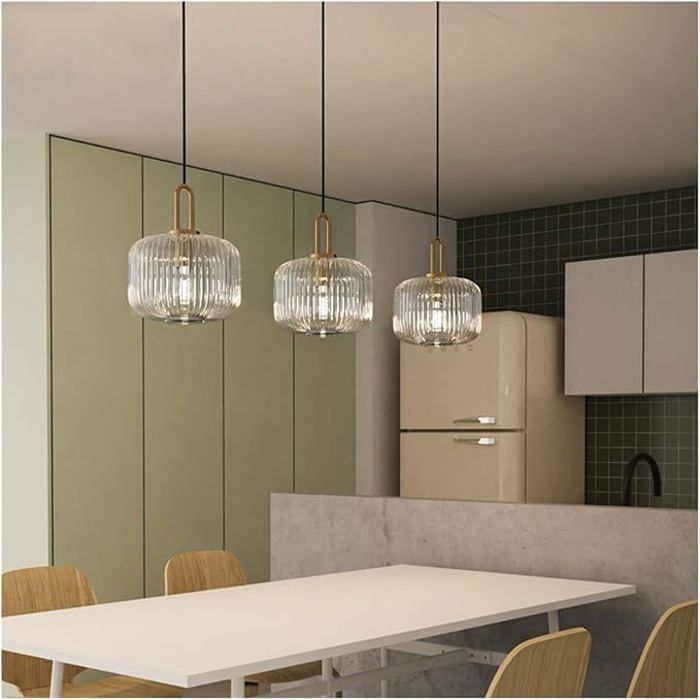 Lampe LED Suspendue - Design Nordique - Verre Coloré - 50W - E27 - 20x30CM