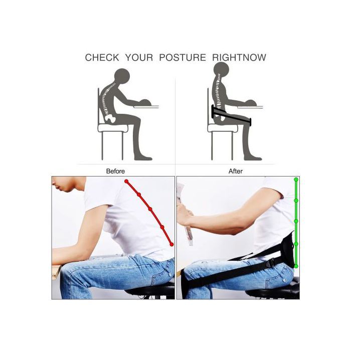 Correcteur de posture Ergonomique pour soulagement la Douleur colonne vertébrale