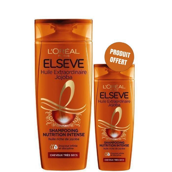 Lot Elseve Oil shampooing cheveux très secs 600 ml + 200 ml