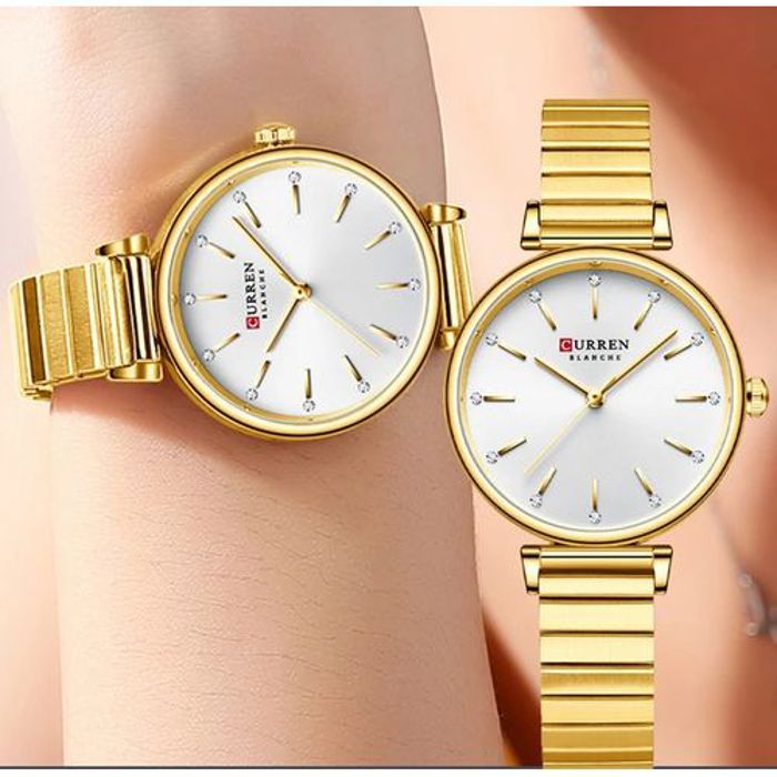 Curren Montre Marque de Luxe Pour Femme étanche Horloge en Acier inoxydable