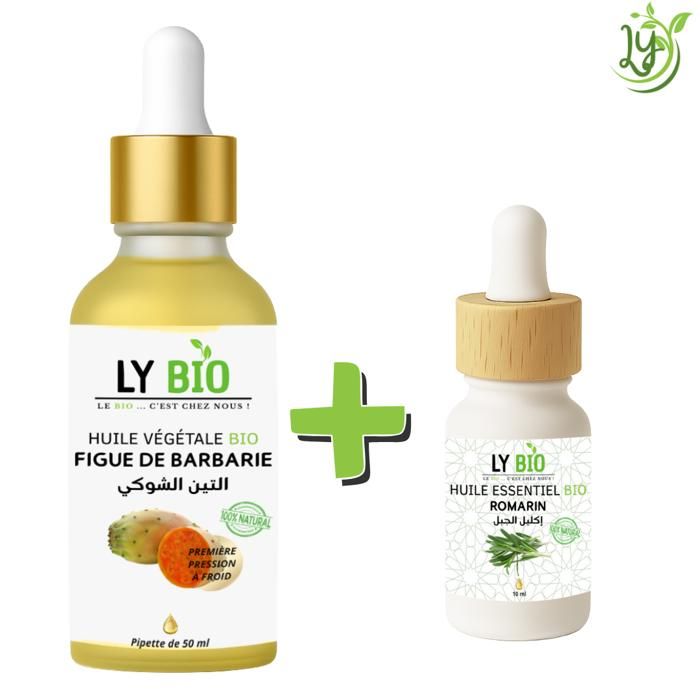 LYBIO PACK HUILE FIGUE DE BARBARIE 50ML - PIPETTE + HUILE ESSENTIEL ROMARIN 10ML