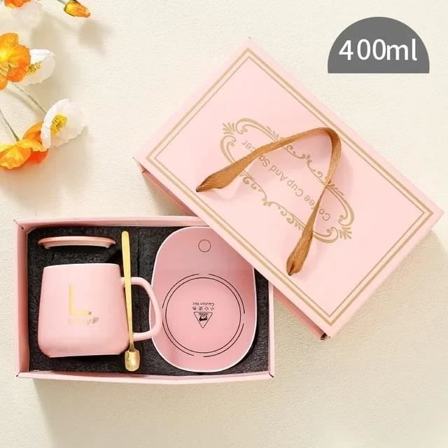 Tasse en céramique - Rose - 55 degrés - Isolée - Fonction maintien au chaud - Coffret cadeau