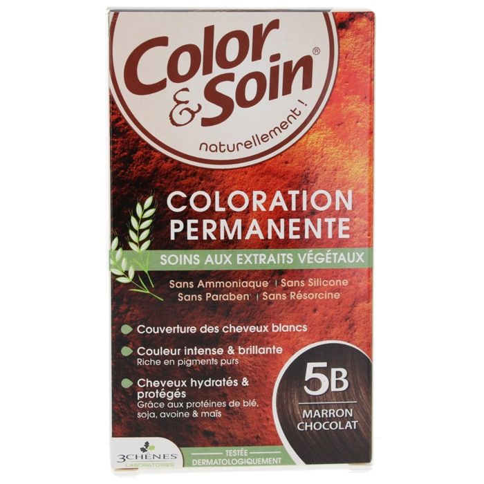 Coloration Permanente - 3 Chênes - Marron Chocolat 5B - Sans Ammoniaque - Crème - Tous types de cheveux