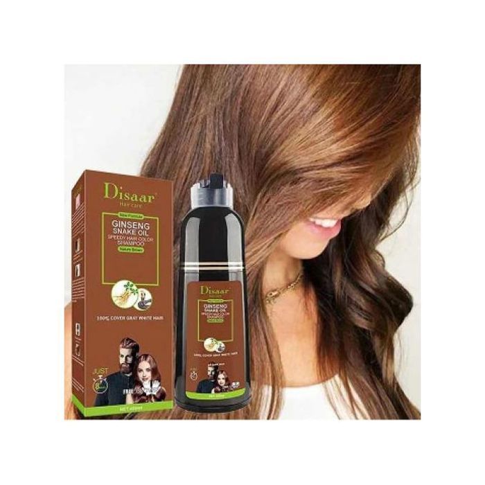 Disaar Shampoing Colorant marron - Ginseng et huile de serpent 400 ml