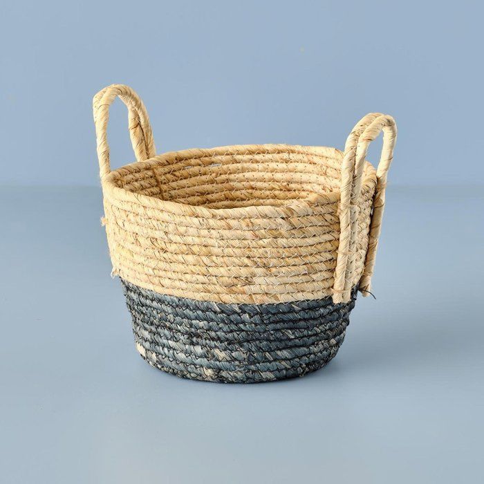 Panier en osier - Arvis - Bleu - 19x24 cm - Pratique - Transport facile