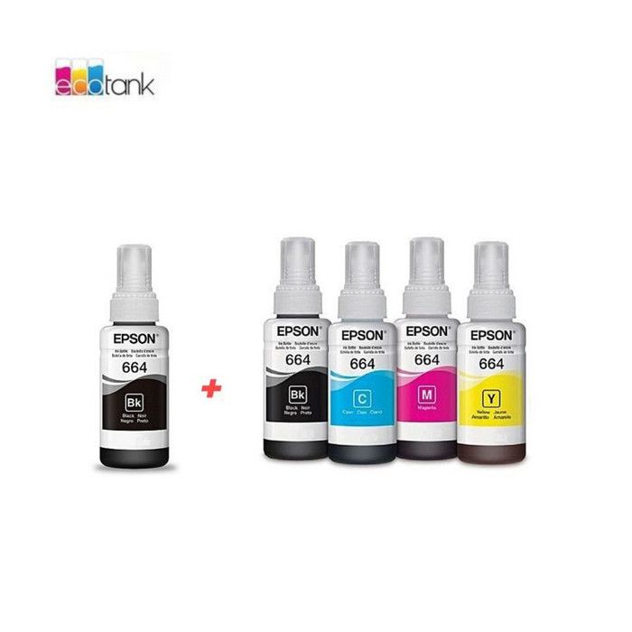 Pack Bouteilles d'encre 664 ( 2 x Black + Cyan + Yellow + Magenta ) - Originale