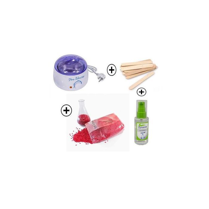 Pro Wax Chauffe cire + 1kg italwax + 10spatules + Huile glycirine