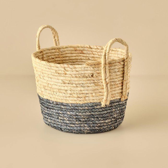 Panier en osier - BELLA MAISON - Arvis - Bleu - 29x22 cm - Pratique et léger