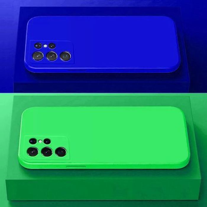 Pack : Pochette Pour Samsung S21 Ultra Mate Bleu + Vert