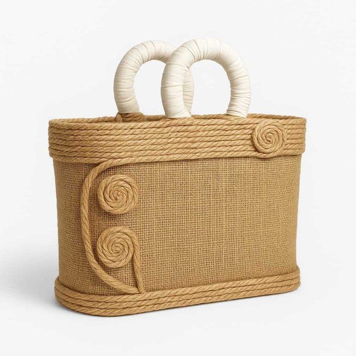 SAC artisanal en jute tressée avec anses en corde
