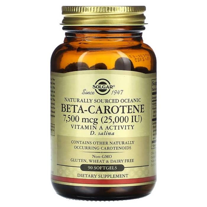 Solgar - NATURALLY SOURCED OCEANIC BETA-CAROTENE 7,500 MCG (25,000 IU) 90 SOFTGELS