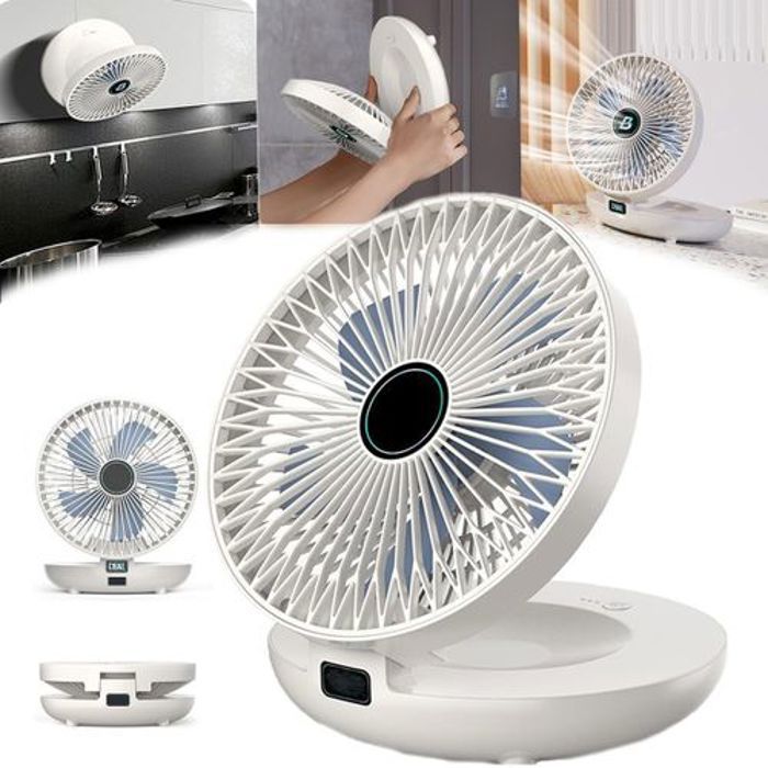 Ventilateur Portable Et Mural 2-en-1,Ventilateur de cuisine pliable,rechargeable, 3 vitesse