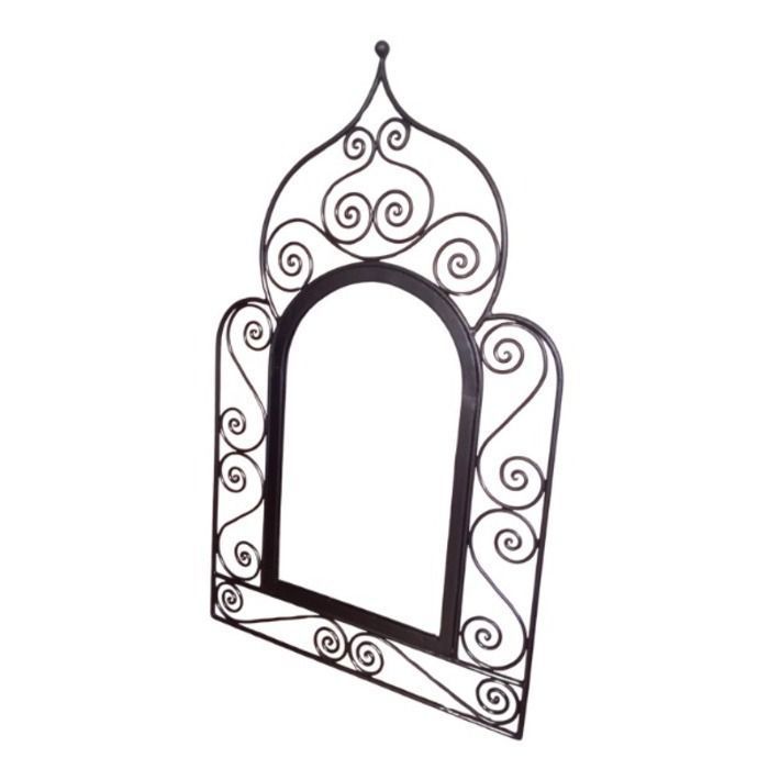 Miroir mural oriental en fer forgé – Décoration artisanale marocaine 53.5 cm /87.5 cm