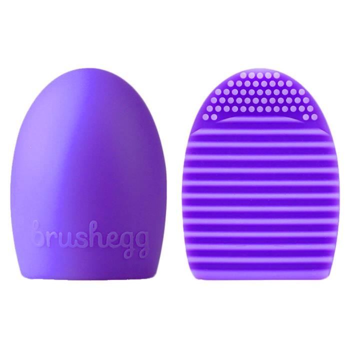 ﻿1 œuf PC Fashion femmes nettoyage gant lavage brosse épurateur Conseil pinceau de maquillage - Violet