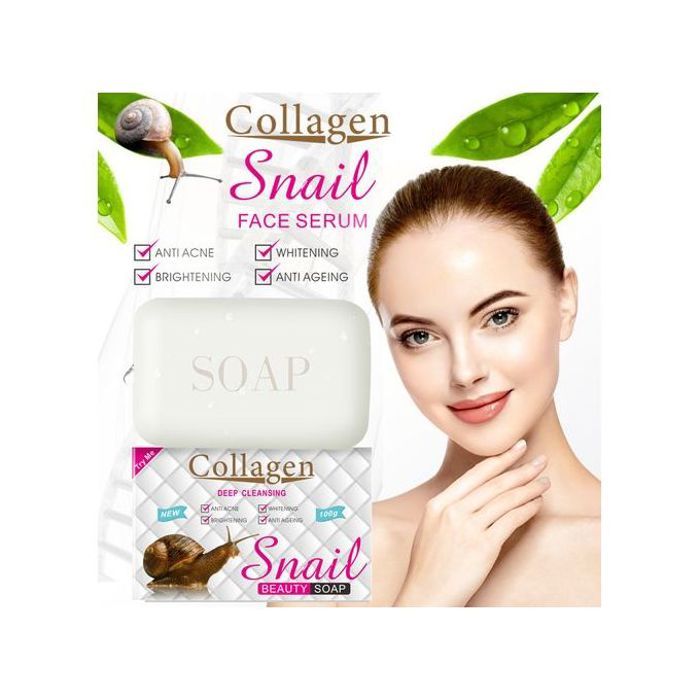 Savon Collagène Effet Escargot Élimine les rides Supprimer Acné Cicatrice Blanchissant Anti-âge Soins Du Visage Crème Nettoyante