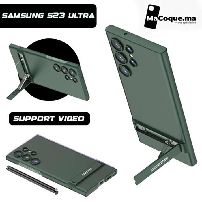 VERT Coque ULTRAMINCE Samsung S23 ULTRA Piquet Support Video Antichoc