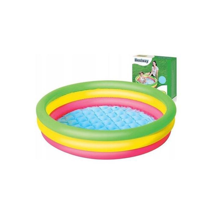 Piscine Bébé Gonflable Bestway - 102cm x 25cm avec Sol Gonflable