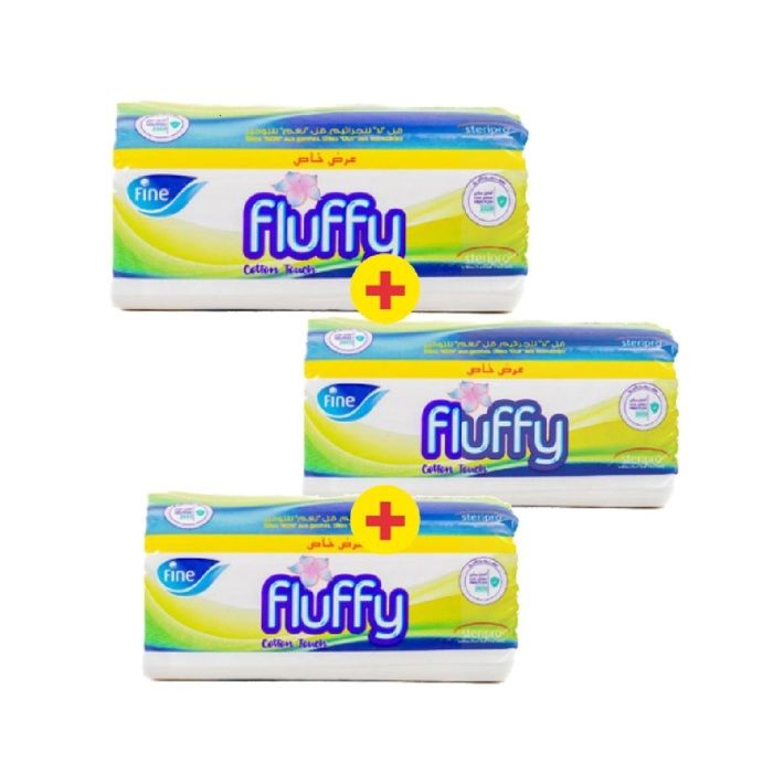 Mouchoirs blancs Fluffy 2 plis Pack 3x500 unités - FINE