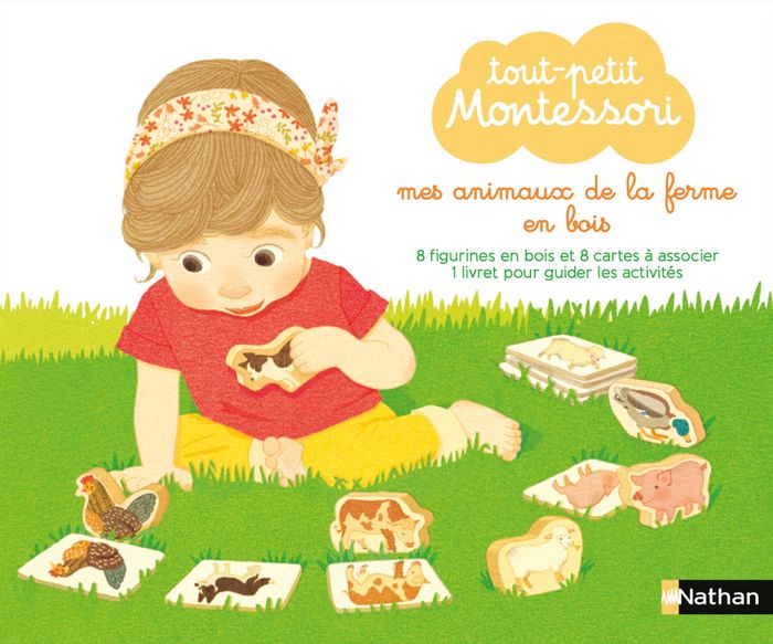 Jeu éducatif en bois - Nathan - Tout-petit Montessori - Mes animaux de la ferme - Reconnaissance et association