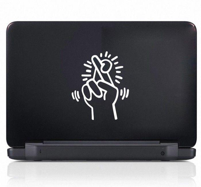 Sticker croisé les doigts Laptop