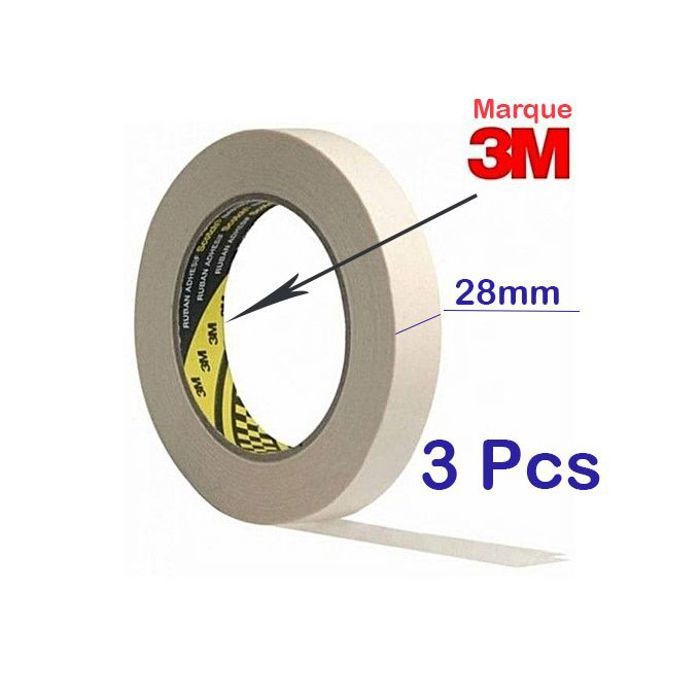 3m 3pcs papier collant papier adhésif 18mm masquage protection peinture ,tout surface. 28mm