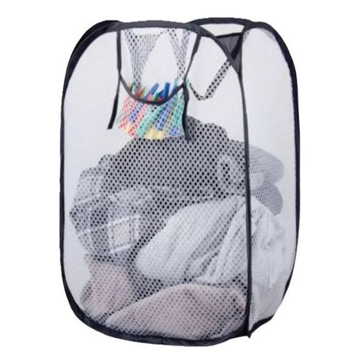 Panier à linge - Portable - Pliable - Filet - Poignées durables - Design contemporain