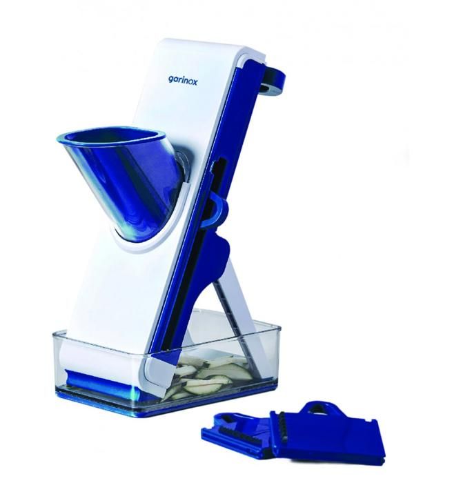 Mandoline - GARINOX - Modèle Pliable - 3 Lames Interchangeables - Acier Inoxydable - Facile à Nettoyer