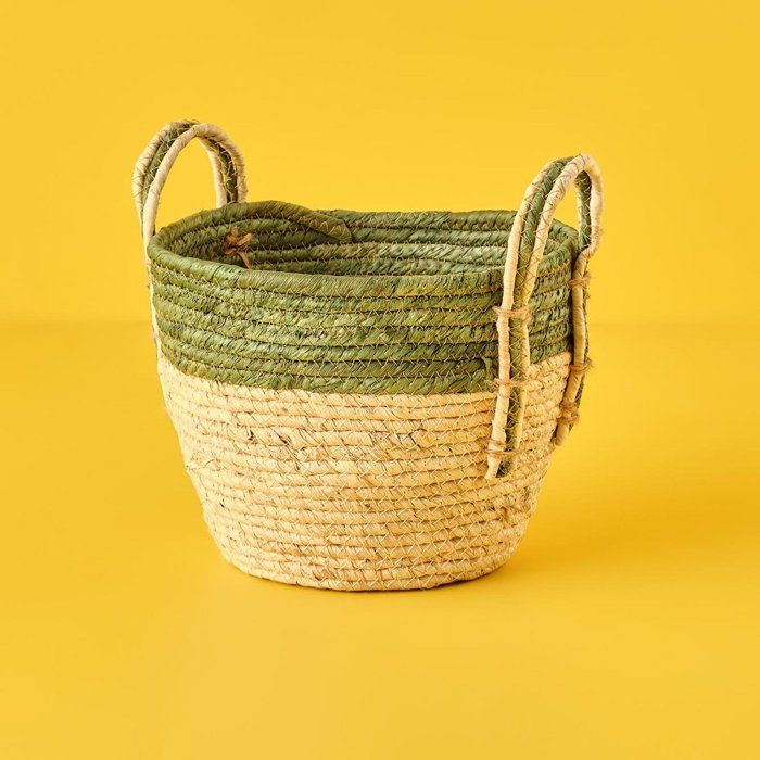 Panier - Shay - Vert - 27x27x27 cm - Osier - Pratique et léger