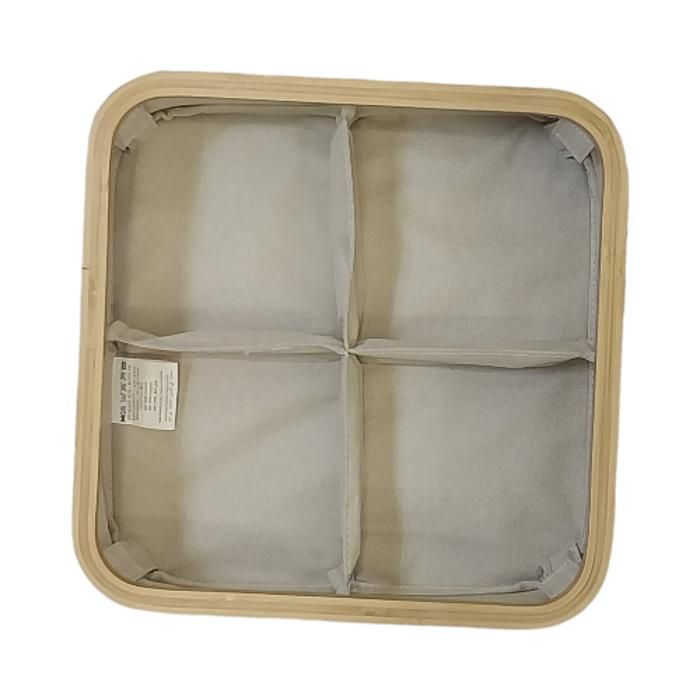 panier de rangement pliable beige 4 compartiments