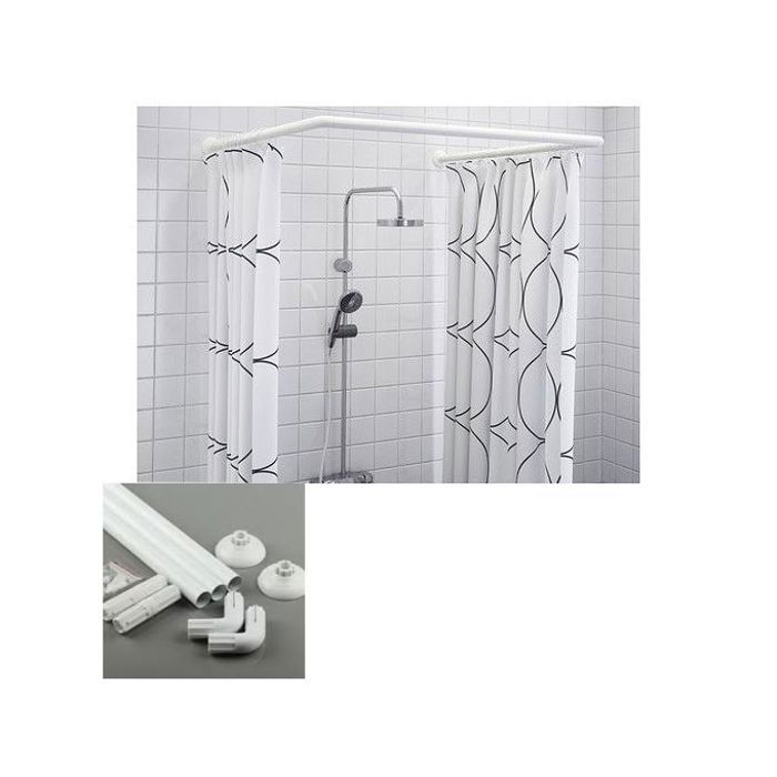 Tringles à rideaux extensibles tige de douche rotative barre à tension a 3pcs, en aluminium