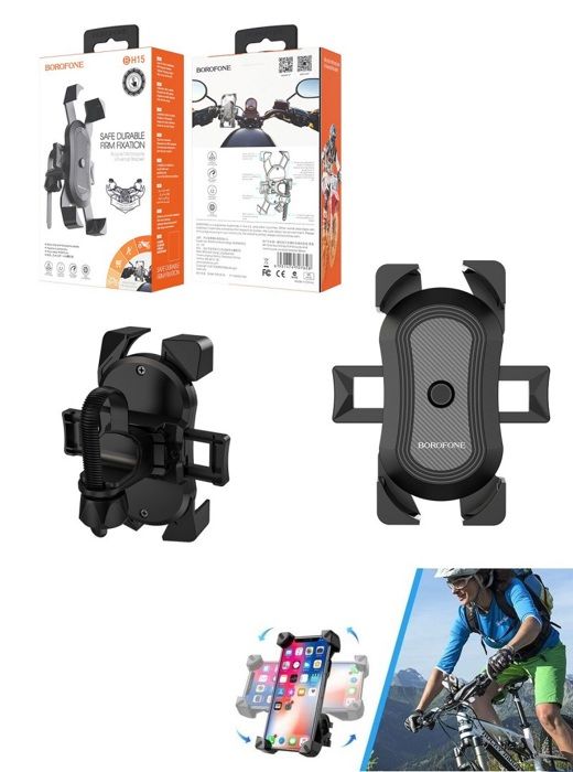 borofone Support BH15 pour telephone velo et moto 360° Anti Vibration