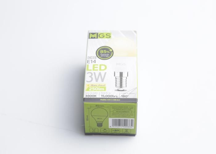 Ampoule LED G45 3W E14 Jaune MGS