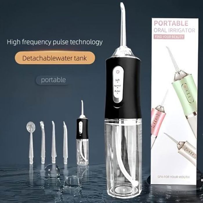 Fil Dentaire Portable Sans Fil Irrigateur Oral Nettoyage 3 Modes, Nettoyant Dentaire;