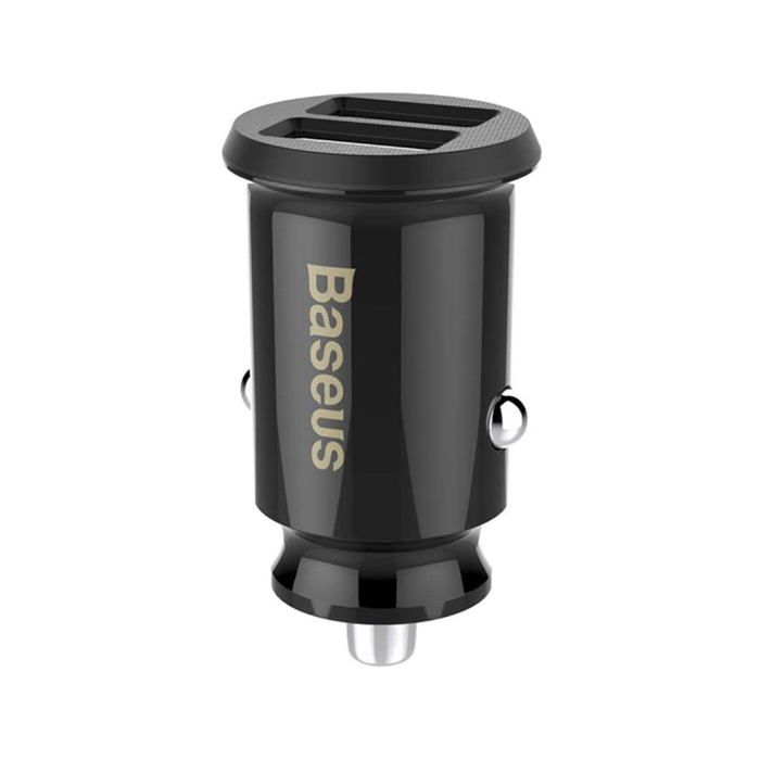 Baseus Mini Chargeur De Voiture USB Pour Tablette Téléphone GPS 3.1A Chargeur Rapide Dual USB Voiture Phone Charger Noir