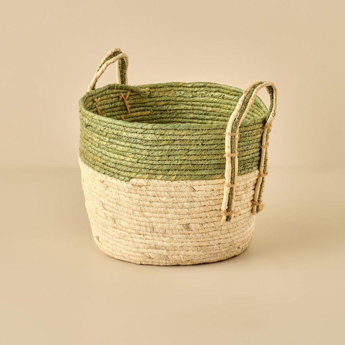 Panier - Shay - Vert - 30x30x30 cm - Osier - Pratique et léger