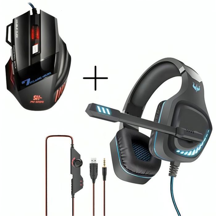 PACK GAMING - Casque Gamer Gaming HEADSET GT97 + Souris Gamer M13 PRO GAMING