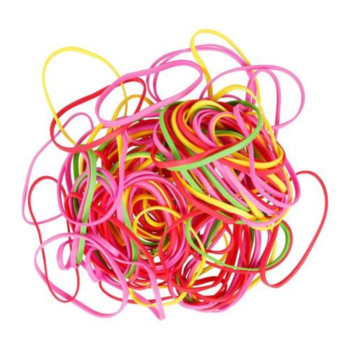 Lot de 120 élastiques colorés cheveux filles Bandes colorés Corde Anneau