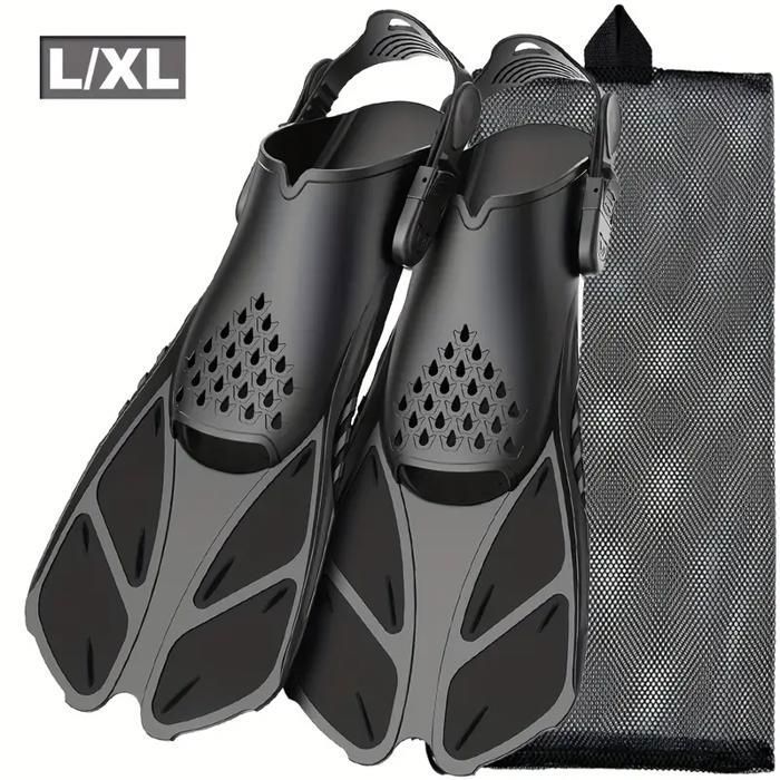 1 Paire de Palmes de Plongée, Des Boucles Réglables Pour Les Palmes de Natation, NOIR L-XL
