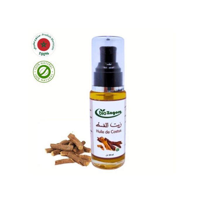Huile de Costus - bio Zagora - 50ml - 100% Naturelle - Cosmétique et Alimentaire - Bien-être Digestif