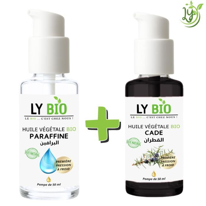 Pack Huile - LYBIO - Huile Paraffine 50ml - Huile Cade 50ml - Hydratant - Mixte