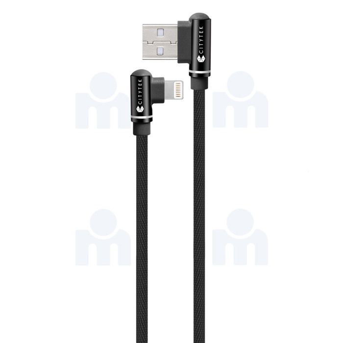 Câble lightening 90° 2A nylon 3CL MF109060 - CITYTEK