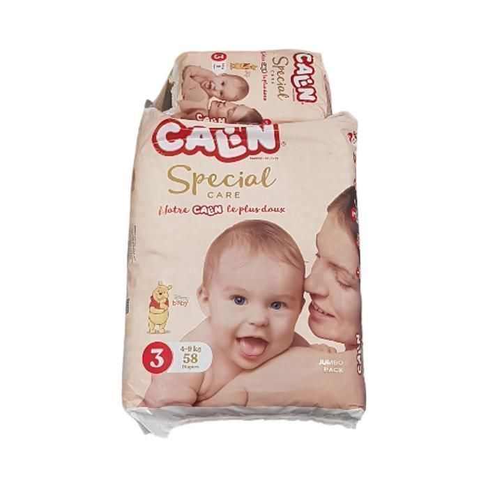 Calin Special Care Couches Bébé Jumbo Pack Midi Taille 3 - 58 Unités + PP MID