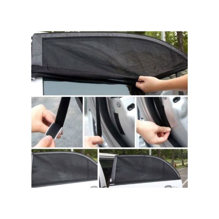 Rideau Fenêtre arrière, moustiquaire, couverture solaire 2 pcs