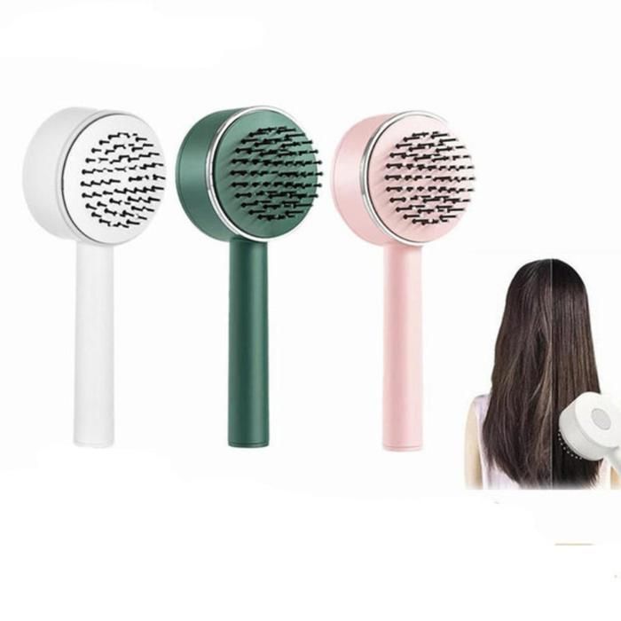 Brosse à cheveux - Non spécifié - Autonettoyante - Démêlante - Massage - 3D avec coussin d'air (Couleur aléatoire)
