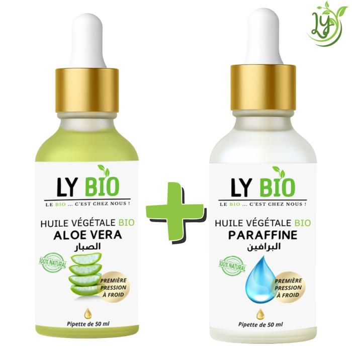LYBIO PACK HUILE ALOE VERA 50ML - PIPETTE + HUILE PARAFFINE 50ML - PIPETTE