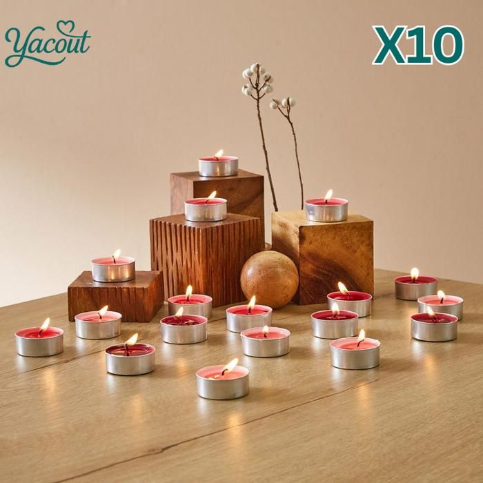 Bougies parfumées - Coffret 10 - Parfum jasmin - Multicolore - Qualité premium