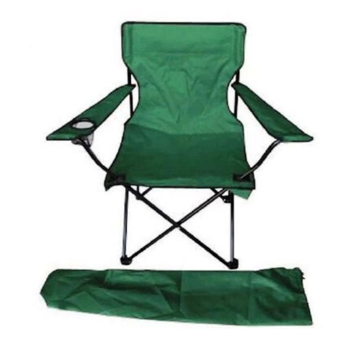 Chaise pliante camping - Non spécifié - Vert - Tissu imperméable - 1 place - Porte-gobelet