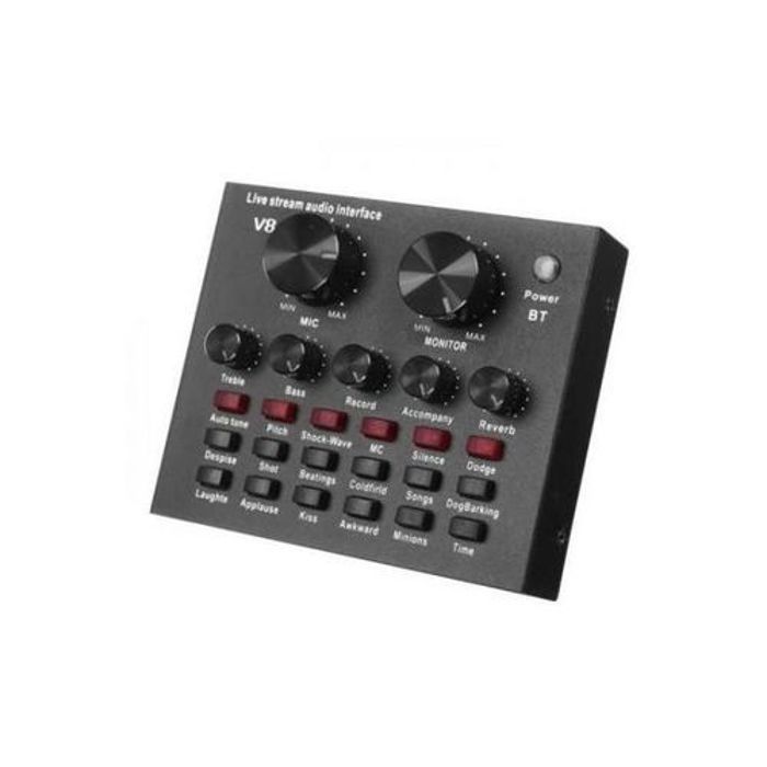 Carte de Son USB Externe V8 Audio Mixer Bluetooth - Noir;