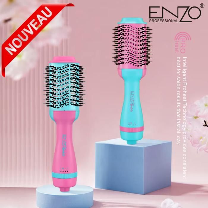 Sèche-cheveux professionnel 2-en-1 à air chaud électrique peigne pour les femmes 750-1000W